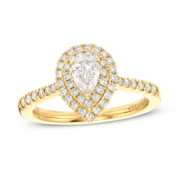 Celebration Infinite™ 1 CT. T.W. Certified Pear-Shaped Diamond Double Frame Engagement Ring in 14K Gold (I/SI2)