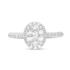 Thumbnail Image 4 of 1-1/2 CT. T.W. Certified Oval Lab-Created Diamond Frame Engagement Ring in 14K White Gold (F/VS2)