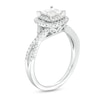 Thumbnail Image 3 of 3/4 CT. T.W. Quad Princess-Cut Diamond Cushion Frame Twist Shank Engagement Ring in 14K White Gold