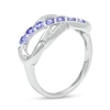 Thumbnail Image 3 of Tanzanite and White Lab-Created Sapphire Infinity Orbit Ring in Sterling Silver