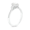 Thumbnail Image 3 of 3/4 CT. T.W. Pear-Shaped Diamond Frame Past Present Future® Engagement Ring in 14K White Gold (I/SI2)