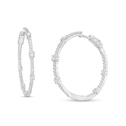 2 CT. T.W. Certified Lab-Created Diamond Hoop Earrings in 14K White Gold (F/SI2)