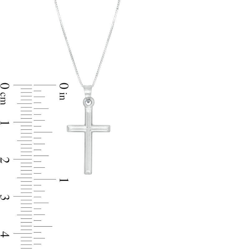 Main Image 2 of Polished Cross Pendant in 14K White Gold