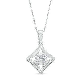 Skeie's Jewelers Princess Cut Diamond Lock Pendant