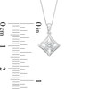 Thumbnail Image 3 of 1/4 CT. Certified Canadian Diamond Solitaire Curved Tilted Pendant in 14K White Gold (I/I2) - 17&quot;