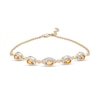 Thumbnail Image 1 of Oval Citrine and Diamond Accent Twist Five Stone Bracelet in 10K Gold – 8.0&quot;