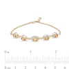 Thumbnail Image 3 of Oval Citrine and Diamond Accent Twist Five Stone Bracelet in 10K Gold – 8.0&quot;