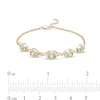 Thumbnail Image 3 of Oval Peridot and Diamond Accent Twist Five Stone Bracelet in 10K Gold – 8.0&quot;