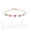 Thumbnail Image 4 of Oval Ruby and Diamond Accent Twist Five Stone Bracelet in 10K Gold – 8.0&quot;