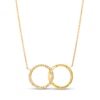 Thumbnail Image 0 of 1/20 CT. T.W. Diamond Interlocking Circle Necklace in 10K Gold – 17"