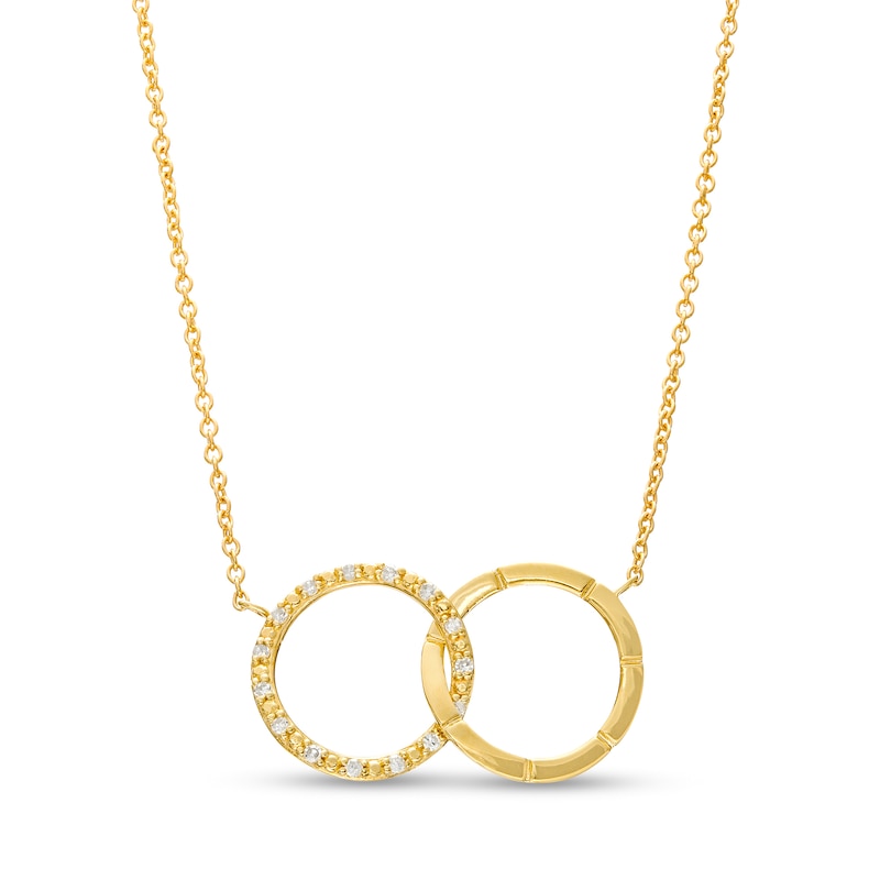 Diamond Nexus Interlocking Circle Necklace