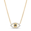 Thumbnail Image 0 of 1/10 CT. T.W. Black and White Diamond Evil Eye Necklace in 10K Gold – 17"