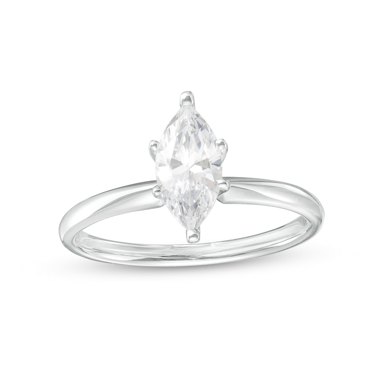 Main Image 1 of 1 CT. Certified Marquise Lab-Created Diamond Solitaire Engagement Ring in 14K White Gold (F/VS2)