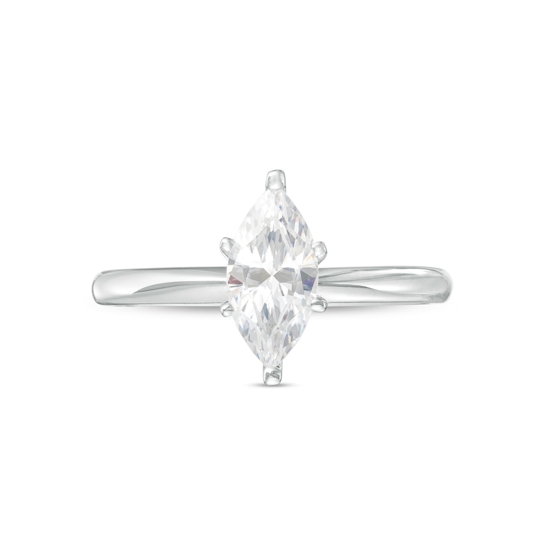 Main Image 4 of 1 CT. Certified Marquise Lab-Created Diamond Solitaire Engagement Ring in 14K White Gold (F/VS2)