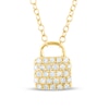 Thumbnail Image 0 of 1/5 CT. T.W. Diamond Lock Necklace in 10K Gold