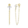 Thumbnail Image 1 of 1/20 CT. T.W. Diamond Cross with Chain Drop Earrings in 10K Gold