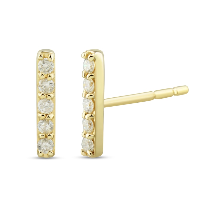 1/10 CT. T.W. Diamond Vertical Bar Stud Earrings in 10K Gold
