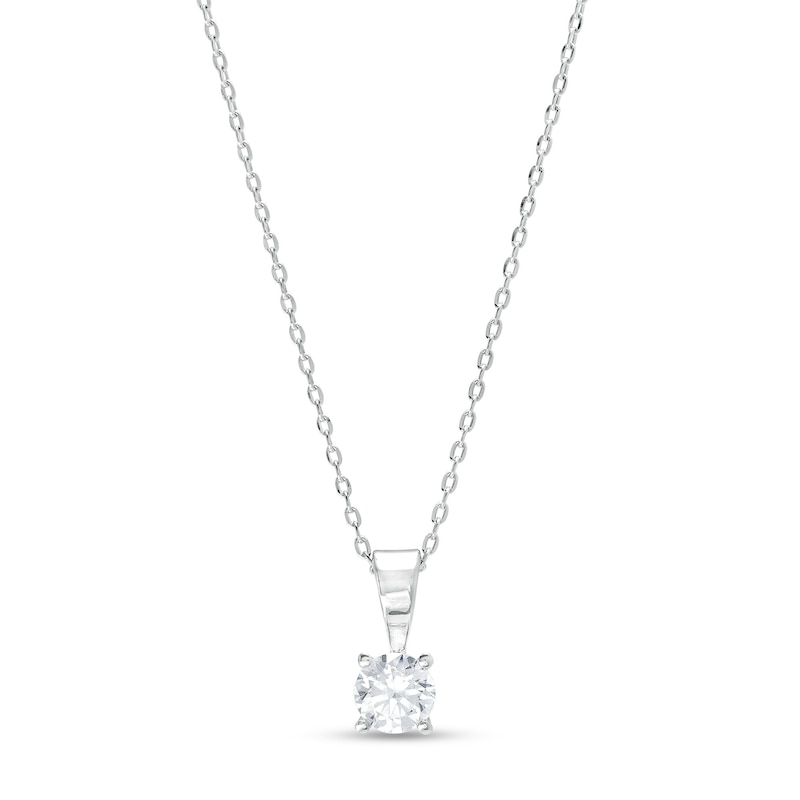 Main Image 1 of 1/3 CT. Diamond Solitaire Pendant in 14K White Gold (I/I2)