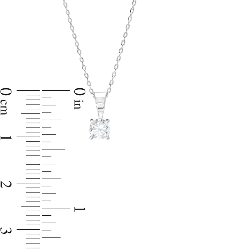 Main Image 3 of 1/3 CT. Diamond Solitaire Pendant in 14K White Gold (I/I2)