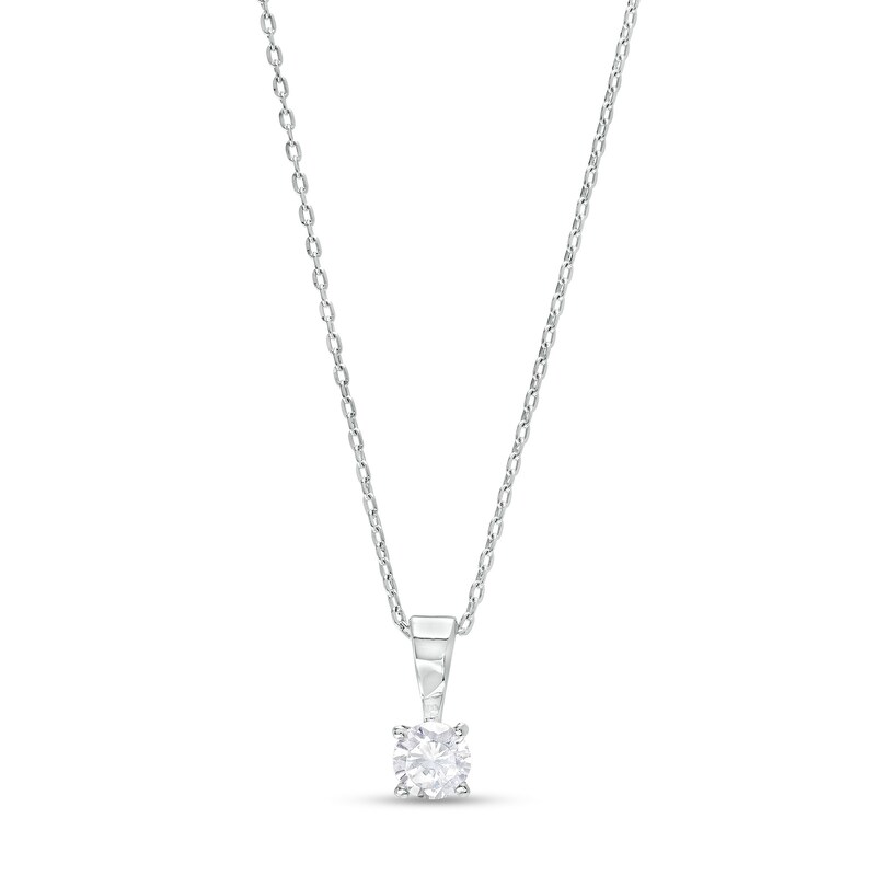 Main Image 1 of 1/4 CT. Diamond Solitaire Pendant in 14K White Gold (I/I2)