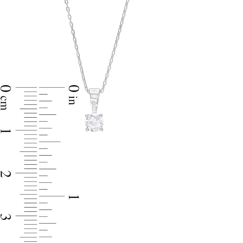 Main Image 3 of 1/4 CT. Diamond Solitaire Pendant in 14K White Gold (I/I2)