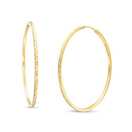 40.0mm Diamond-Cut Hoop Earrings in 10K Gold