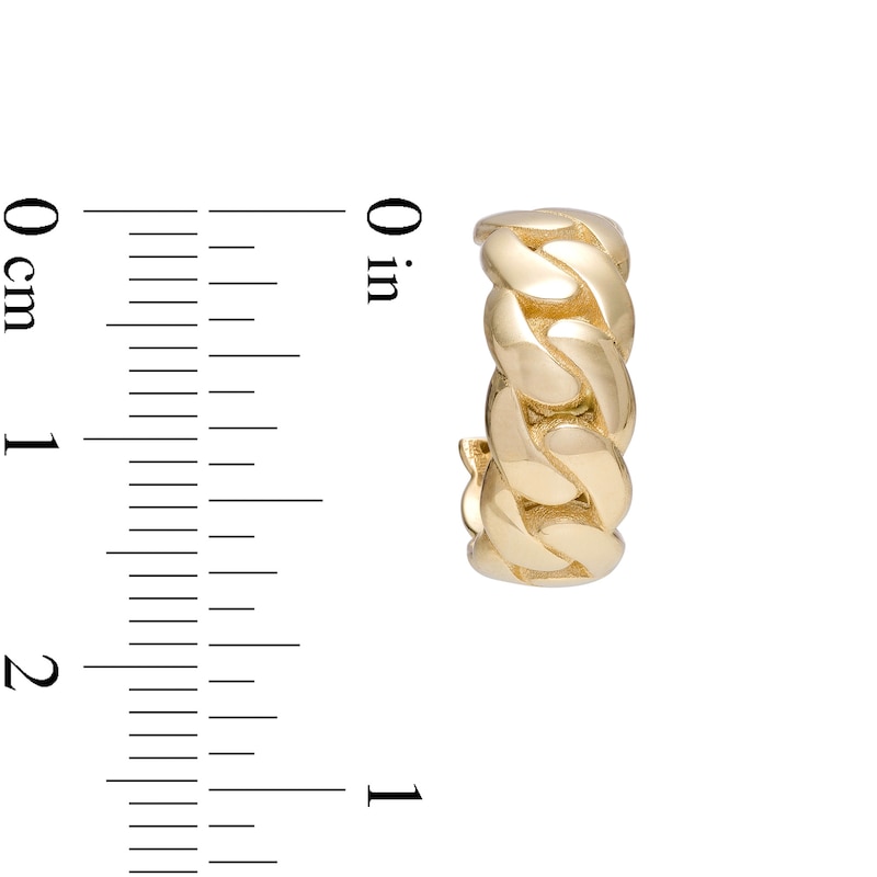 15.0mm Curb Link J-Hoop Earrings in 10K Gold