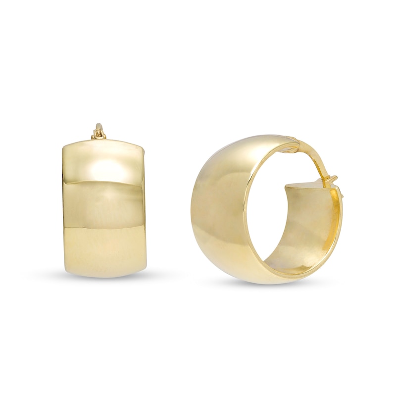 Main Image 1 of 15.0mm Flat Hoop Earrings in 10K Gold