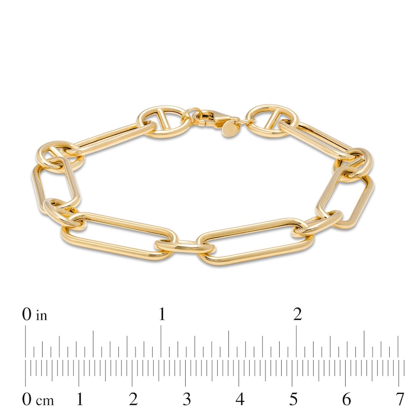 Two Tone Paperclip Chain Bracelet