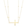 Thumbnail Image 1 of Sideways Cross Double Strand Necklace in 10K Gold