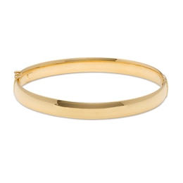 066 Gauge Oval Bangle in 14K Gold - 7.5&quot;