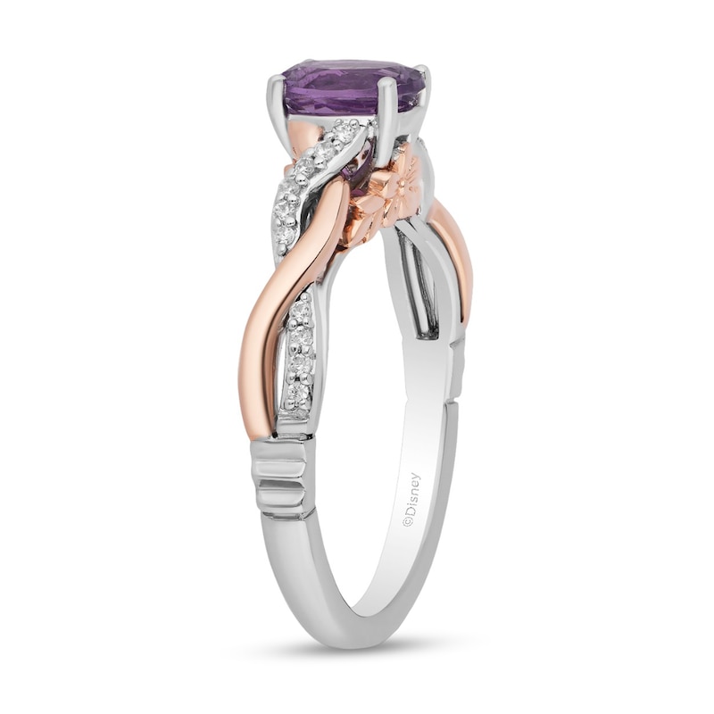 Disney Rapunzel Inspired Diamond Tiara Ring in 10K Sterling Silver & Rose  Gold 1/10 CTTW