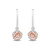 Thumbnail Image 1 of Enchanted Disney Belle 1/10 CT. T.W. Diamond Rose Drop Earrings in Sterling Silver and 10K Rose Gold