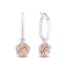 Thumbnail Image 2 of Enchanted Disney Belle 1/10 CT. T.W. Diamond Rose Drop Earrings in Sterling Silver and 10K Rose Gold