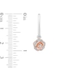 Thumbnail Image 3 of Enchanted Disney Belle 1/10 CT. T.W. Diamond Rose Drop Earrings in Sterling Silver and 10K Rose Gold