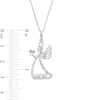 Thumbnail Image 3 of Freshwater Cultured Pearl and 1/20 CT. T.W. Diamond Angel with Love Pendant in Sterling Silver