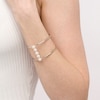 Thumbnail Image 2 of 8.0mm Freshwater Cultured Pearl Five Stone Linear Cuff in Sterling Silver