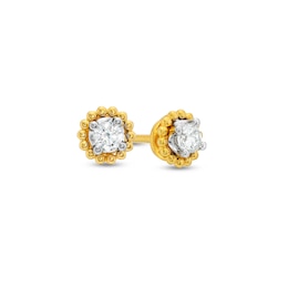 1/6 CT. T.W. Diamond Solitaire Bead Frame Stud Earrings in 10K Gold (I/I3)