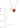 Thumbnail Image 4 of Garnet and Diamond Accent Frame Pendant in 10K Gold