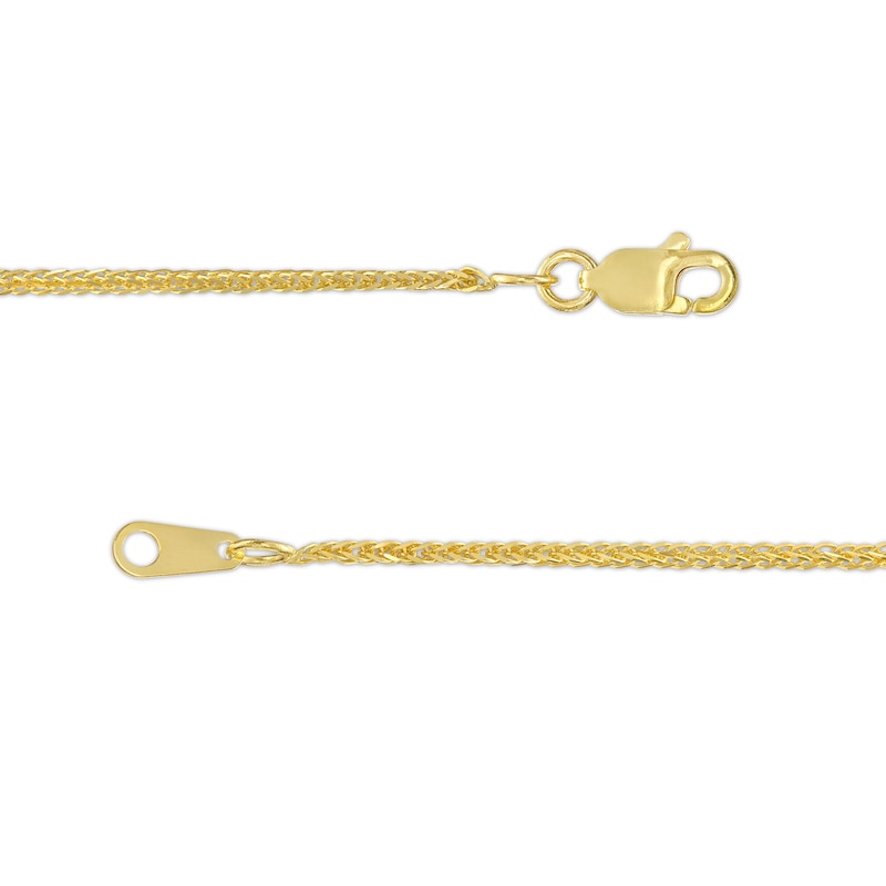 Main Image 4 of Men's 1.25mm Diamond-Cut Wheat Chain Necklace in Solid 14K Gold - 20&quot;