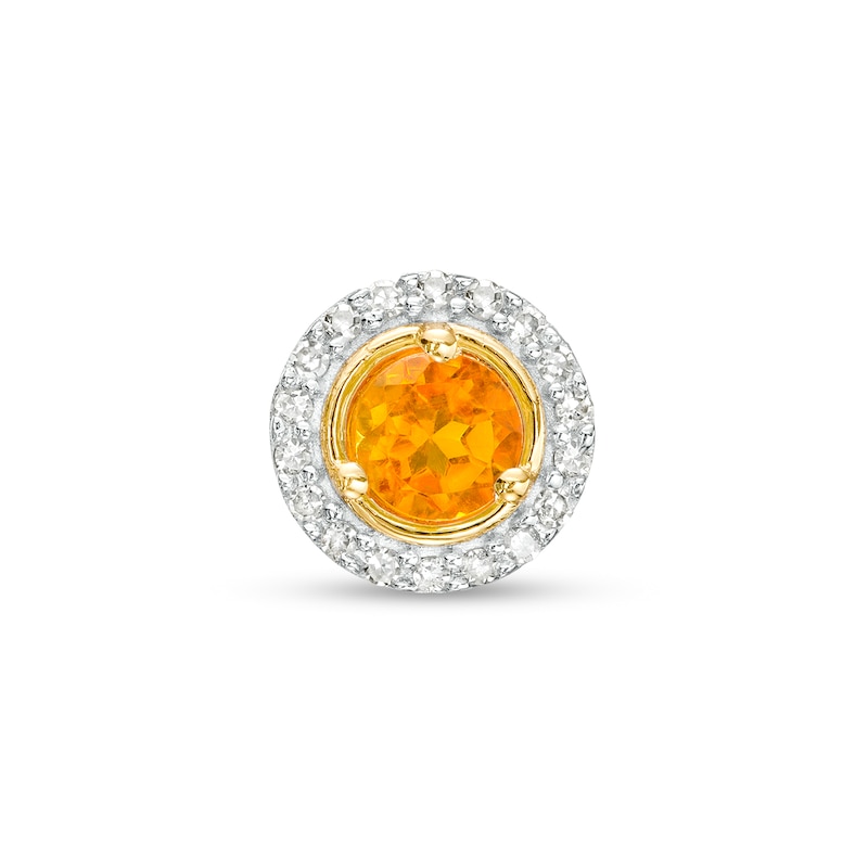 Main Image 1 of Citrine and Diamond Accent Frame Charm in 10K Gold