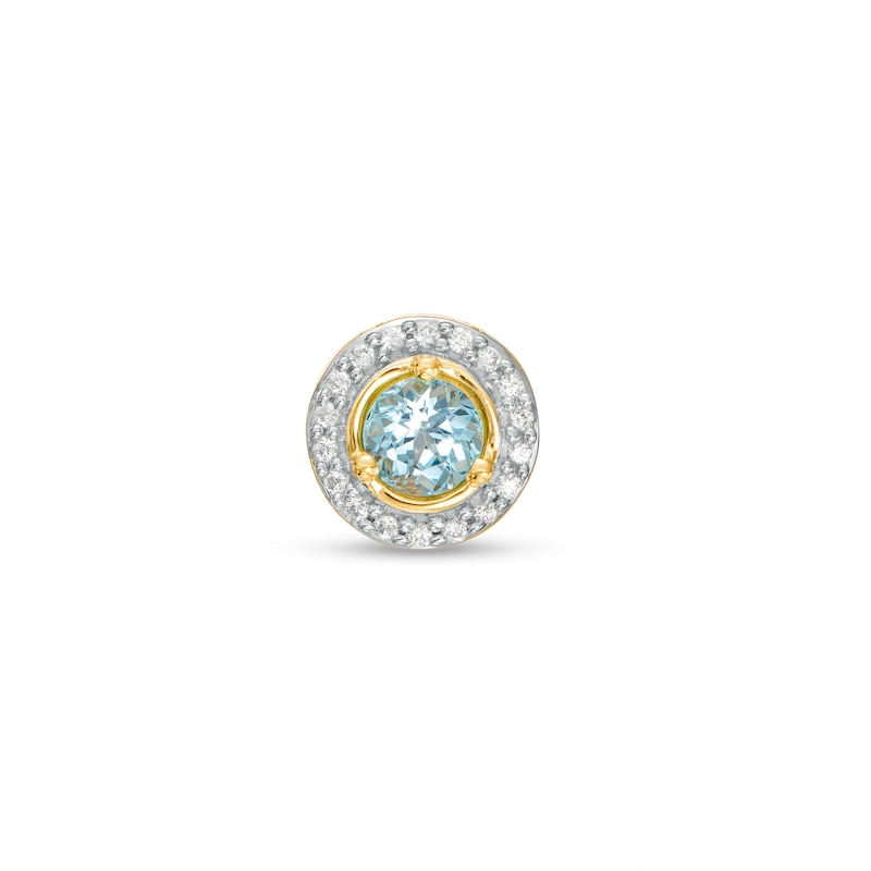 Main Image 1 of Swiss Blue Topaz and Diamond Accent Frame Charm in 10K Gold