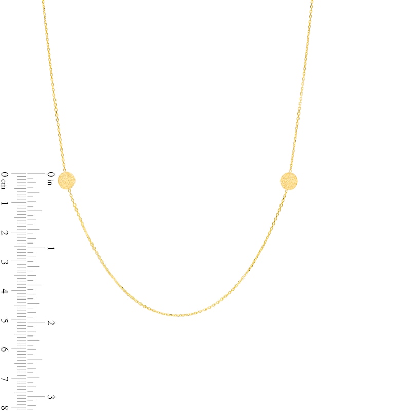 Main Image 3 of Diamond-Cut Shimmer Disc Station Necklace in 10K Gold - 24&quot;