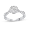 Thumbnail Image 1 of 1/2 CT. T.W. Multi-Diamond Frame Twist Shank Engagement Ring in 14K White Gold