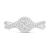 Thumbnail Image 3 of 1/2 CT. T.W. Multi-Diamond Frame Twist Shank Engagement Ring in 14K White Gold