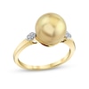 Thumbnail Image 1 of 10.0mm Golden South Sea Cultured Pearl and Diamond Accent Ring in 10K Gold