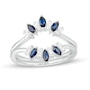 Thumbnail Image 1 of Marquise Blue Sapphire and 1/4 CT. T.W. Baguette Diamond Contour Two Piece Solitaire Enhancer in 14K White Gold