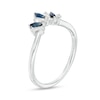 Thumbnail Image 2 of Marquise Blue Sapphire and 1/4 CT. T.W. Baguette Diamond Contour Two Piece Solitaire Enhancer in 14K White Gold