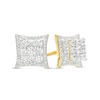 Thumbnail Image 1 of Men's 1 CT. T.W. Diamond Concave Square Stud Earrings in 10K Gold