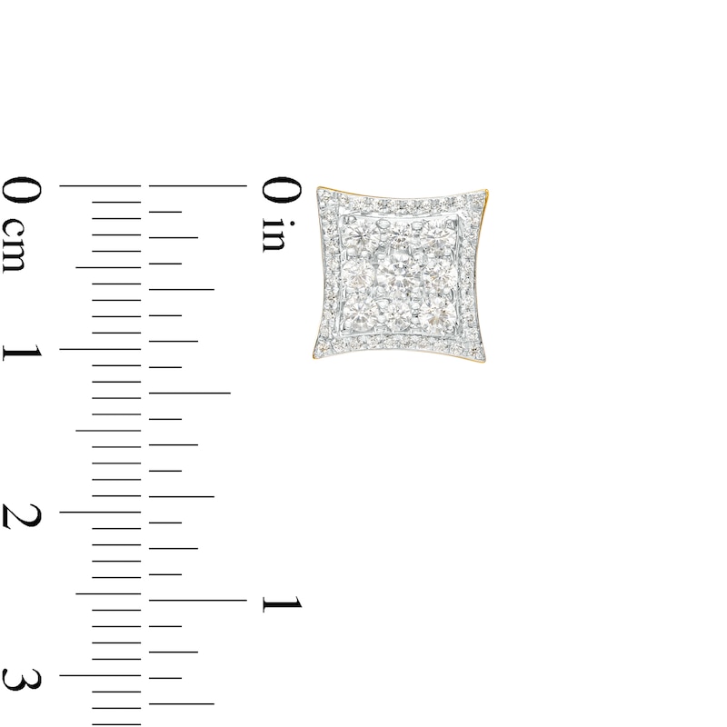Men's 1 CT. T.W. Certified Cushion-Shaped Lab-Created Multi-Diamond Stud  Earrings in 14K White Gold (F/SI2)